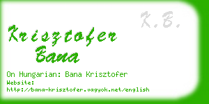 krisztofer bana business card